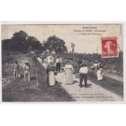 ARMAGNAC - chateau de Pailhes Larresingle - départ des vendangeurs - bon état (traces)