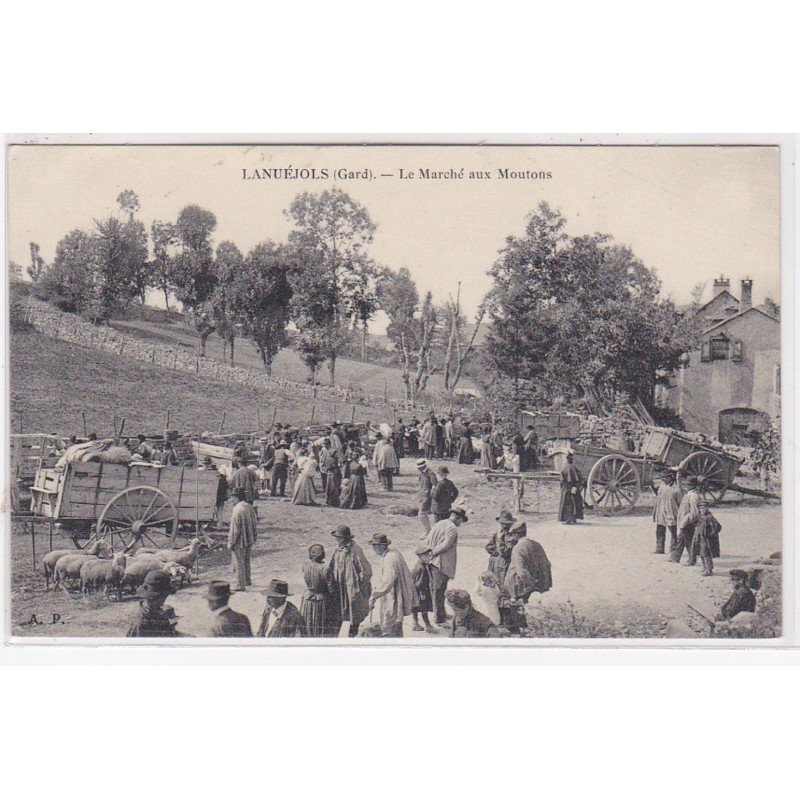 LANUEJOLS : le marché aux moutons - très bon état