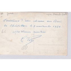 JURA : carte photo d'une chasse au bois de Chatillon en 1934 - très bon état
