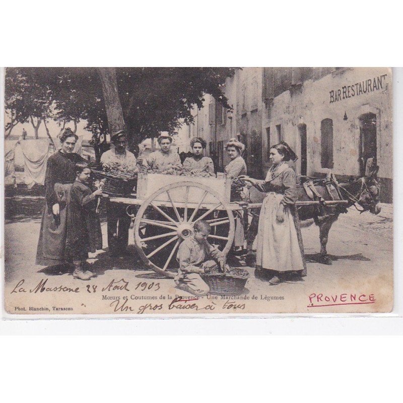 Moeurs et coutumes de la Provence - une marchande de légumes (premier tirage) - état