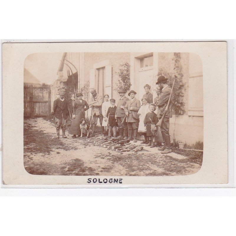 Carte photo d'une scène de chasse - très bon état