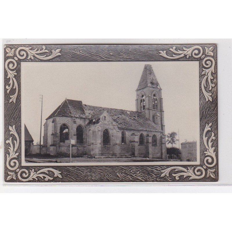BARCY : 1914/18 - carte photo de l'église (militaire - guerre) - très bon état