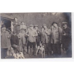 FORET D'ORLEANS : carte photo d'une scène de chasse à tir (Sologne ) - très bon état