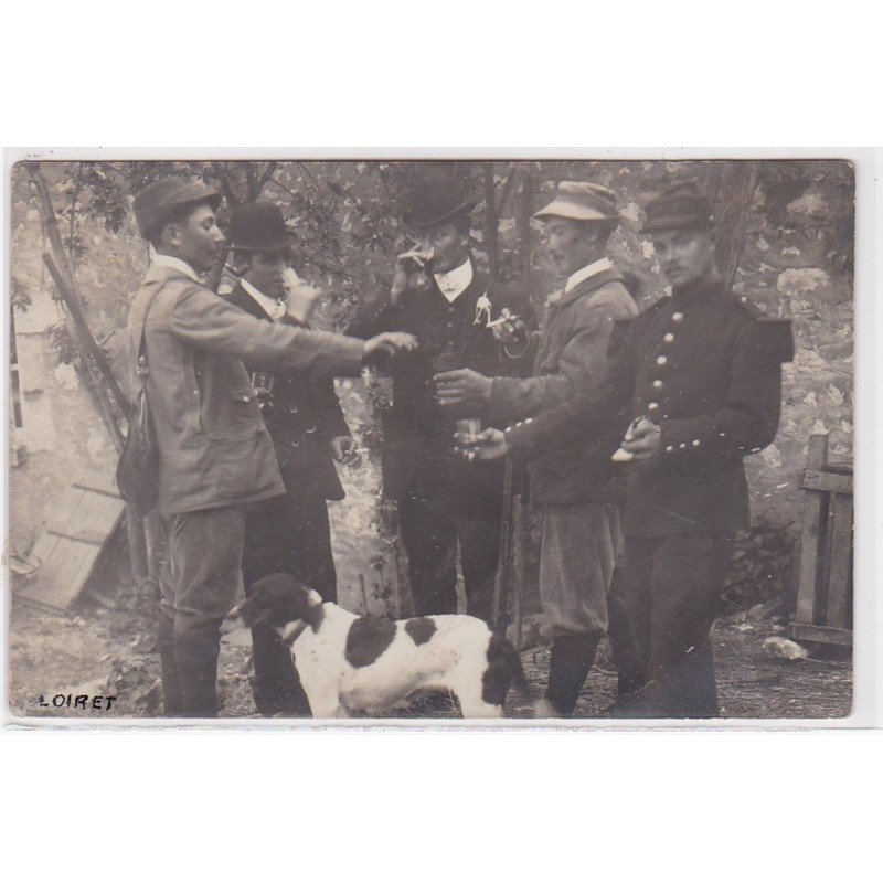 A localiser : carte photo d'une scène de chasse à tir (Sologne ) - très bon état