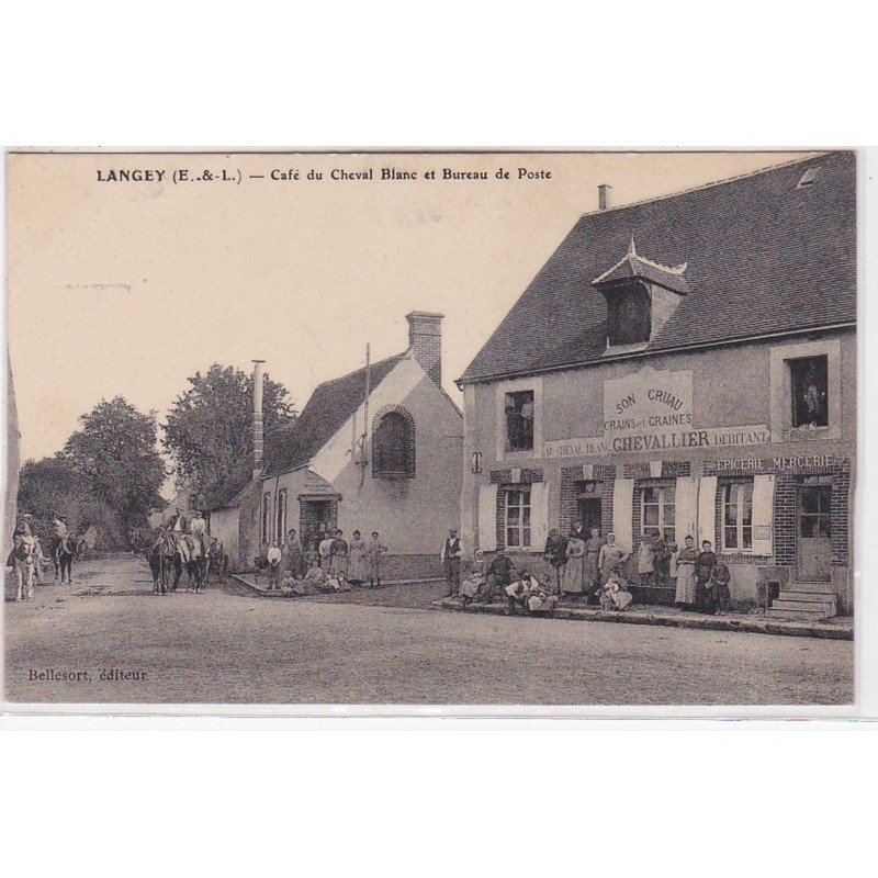 LANGEY : café du cheval Blanc et bureau de Poste - très bon état