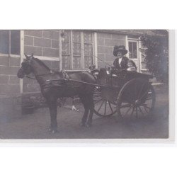 SAINT SEVER : carte photo d'un attelage - très bon état