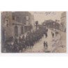 GRANVILLE : carte photo de militaires traversant la ville en 1906 - très bon état