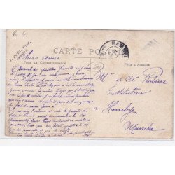 GRANVILLE : carte photo de militaires traversant la ville en 1906 - très bon état