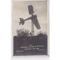 PERIGUEUX AVIATION : carte postale bromure - l'accident de Mallard en 1924 - très bon état