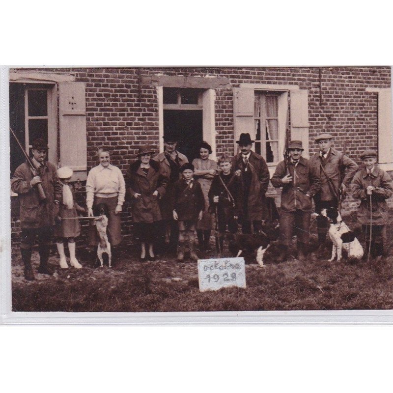 MAINTENON : photo format cpa d'une scène de chasse en 1928 (chasse) - très bon état