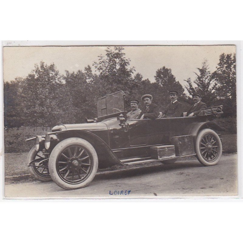 FORET D'ORLEANS : carte photo d'une scène de chasse à tir (Sologne - automobile) - très bon état