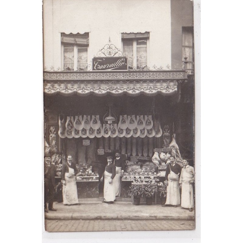PARIS 14ème : carte photo d'une boucherie au 18 rue de la Gaieté - très bon état PARIS 14ème : carte photo d'une boucherie au 18 rue de la Gaieté - très bon état