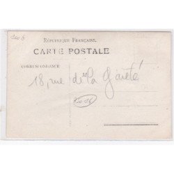 PARIS 14ème : carte photo d'une boucherie au 18 rue de la Gaieté - très bon état