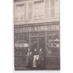 PARIS : carte photo du restaurant épicerie et vins CLOUX - très bon état