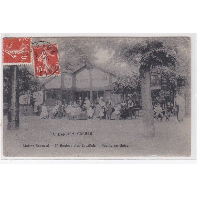 NEUILLY SUR SEINE : restaurant "A l'Ancien Cocher" - maison Broussal au 34 boulevard de Levallois - bon état NEUILLY SUR SEINE : restaurant "A l'Ancien Cocher" - maison Broussal au 34 boulevard de Levallois - bon état