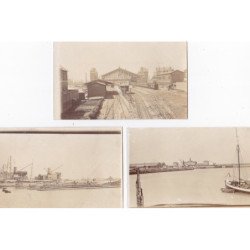 CALAIS : lot de 5 cartes photo vers 1910 (dont la gare) - très bon état