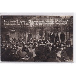 STRASBOURG : carte photo des assassins LUNTZ et FRINTZ après la condamnation à mort en 1921 - très bon état