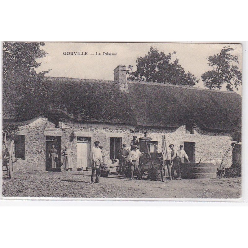 GOUVILLE : la pilaison (pressoir a cidre - pommes) - très bon état
