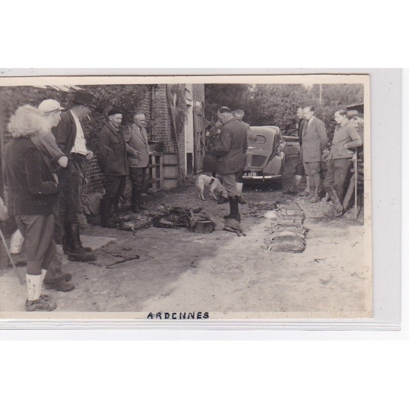 Environs de RETHEL : carte photo d'une scène de chasse - très bon état