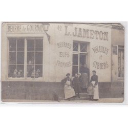 L'ILE ADAM : carte photo du magasin JAMETON (beurre oeuf fromage) - état