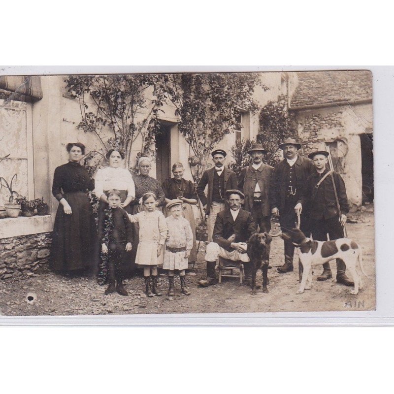 THOIRY (environs) : carte photo d'une scène de chasse - bon état