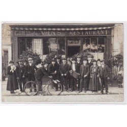 CLICHY LA GARENNE : carte photo du restaurant ROCHER Auguste (vins - accordeon) - très bon état