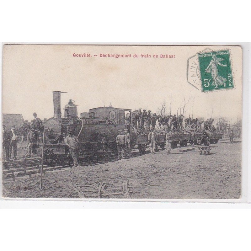 GOUVILLE : déchargement du train de ballast - bon état (coin légèrement arrondis)