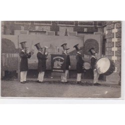 ARNIERES : carte photo des fêtes (fanfare de Berengeville) - subdivision des sapeurs pompiers - très bon état