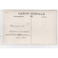 MARY SUR MARNE : 1914/18 - carte photo d'un accident de chemin de fer (militaire - guerre) - très bon état
