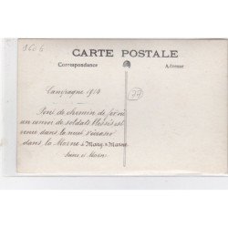 MARY SUR MARNE : 1914/18 - carte photo d'un accident de chemin de fer (militaire - guerre) - très bon état