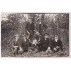 SAINT CLAUDE (environs) : carte photo de chasseurs à tir (chasse) - très bon état