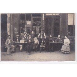 PARIS 11ème : carte photo du café BOUILLE au 22 boulevard Jules Ferry (vins liqueurs charbons) - très bon état