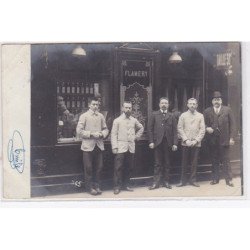 PARIS : carte photo du salon de coiffure FLAMERY au 8 rue de Charenton Paris 12ème - très bon état