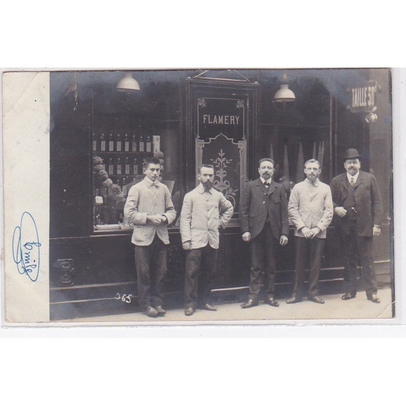 PARIS : carte photo du salon de coiffure FLAMERY au 8 rue de Charenton Paris 12ème - très bon état