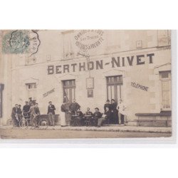 SAINT AIGNAN : carte photo du restaurant BERTHON NIVET - bon état (un coin plié)