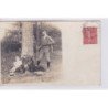 Environs de BOULOIRE : carte photo d'une scène de chasse vers 1907 (chasseur) - très bon état