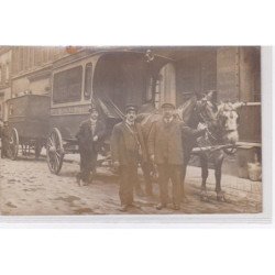 PARIS : carte photo d'un attelage de livraison des Galleries Lafayette - très bon état