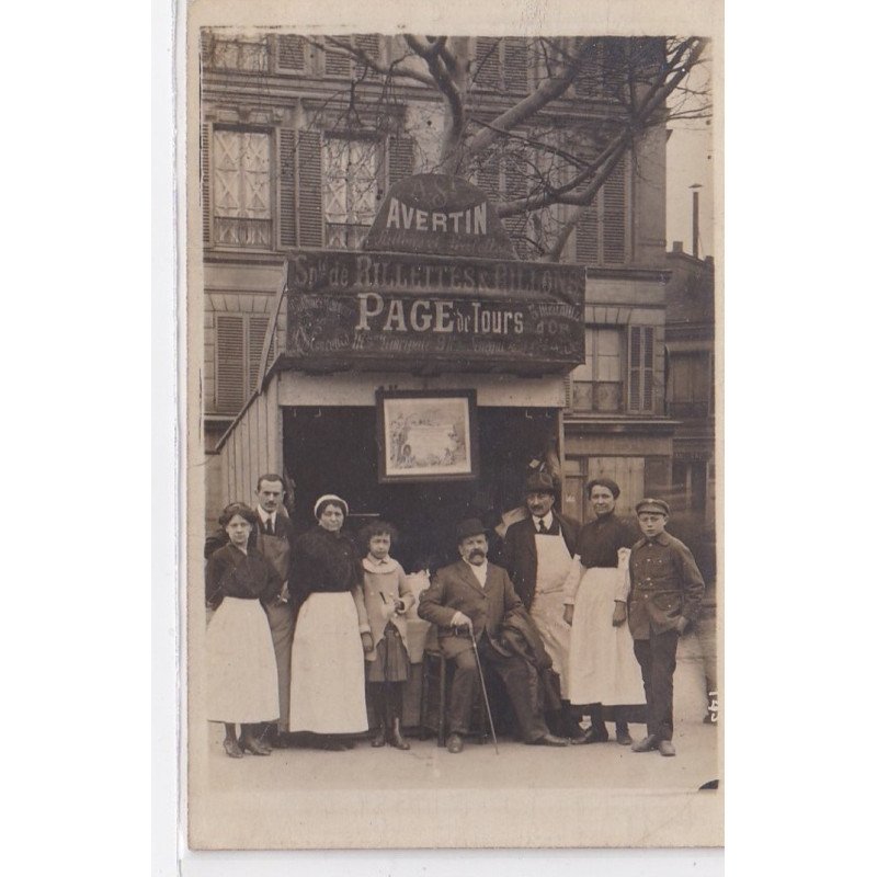 TOURS : carte photo d'un stand de la Charcuterie PAGE à TOURS (cliché pris à PARIS) - très bon état