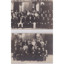 VERSAILLES : lot de 2 cartes photo du personnel de la société du Gaz  vers 1910 - très bon état