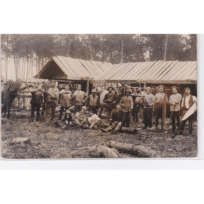 BOOS : carte photo d'une scierie - très bon état