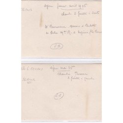 SEMUR : lot de 2 photos format cpa de l'hotel restaurant RECOUVREUX en 1935 - très bon état