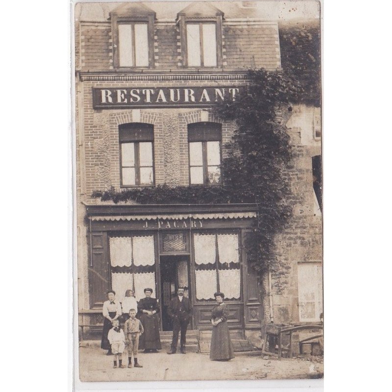 HAMBYE : carte photo du restaurant PACARY - bon état (petits trous)