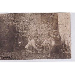 Carte photo d'une scène de chasse (photo PLANCHON à MENDE)  - très bon état