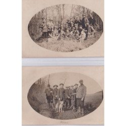 DROME : lot de 2 cartes photos de scènes de chasse (photo CHARVAT à GRAND SERRE)- bon état