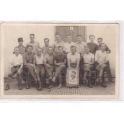 Carte photo d'un groupe de prisonniers corses au camp de SIGMARINGEN en 1941 - bon état