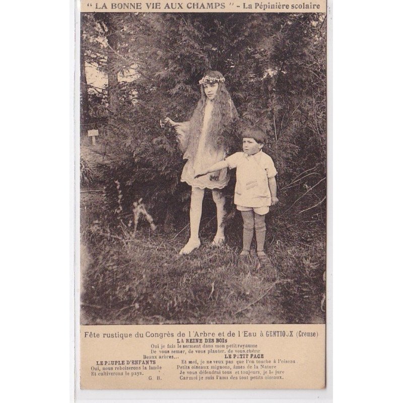 GENTIOUX : fête rustique du congrès de l'arbre et de l'eau - "la Bonne vie aux champs" - très bon état