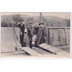 LE BERRY : écurie à bord d'un chaland (ane - canal - batellerie) - très bon état