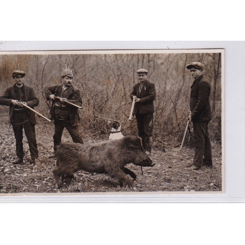 NANCY SUR CLUSES : carte photo d'une chasse au sanglier (voir texte !) - très bon état