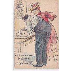 GALA HENRI MONNIER : carte postale illustrée par Belon (Job sur son papier) - très bon état