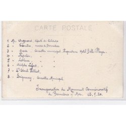 BERNIERES SUR MER : lot de 2 cartes photo de l'inauguration du monument aux morts en 1920 - très bon état